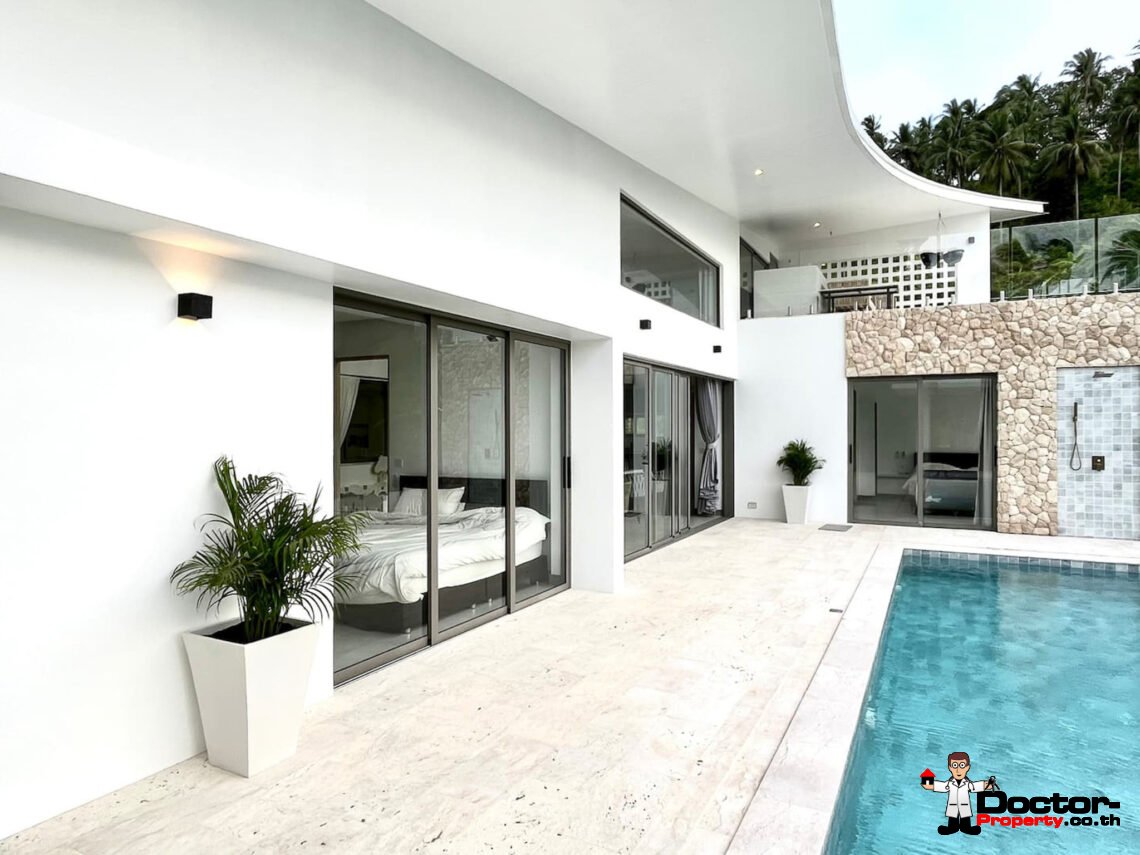New 3 Bedroom Pool Villa with Sea View Villa in Maenam, Koh Samui – For Sale